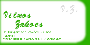 vilmos zakocs business card