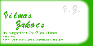 vilmos zakocs business card